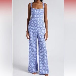 Rachel Jumpsuit in Delphiniums print